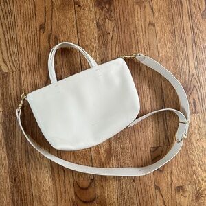 Cuyana Mini Easy Zipper Tote in Ecru  Pebbled Leather